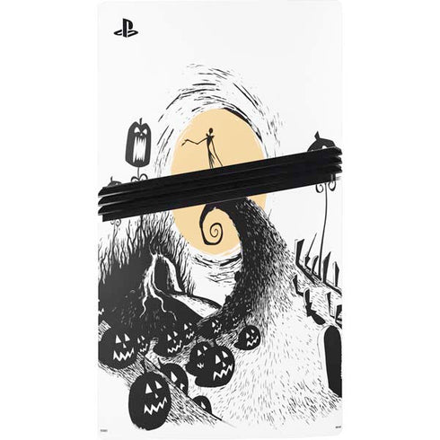 Disney The Nightmare Before Christmas Jack on Spiral Hill Art PS5 Pro Console Skin
